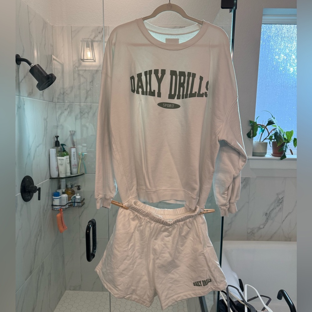 Daily Drills oversized Sports Crew and sweat shorts